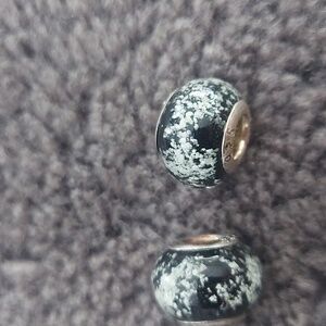 Elegant Black and Gray Beaded Earrings